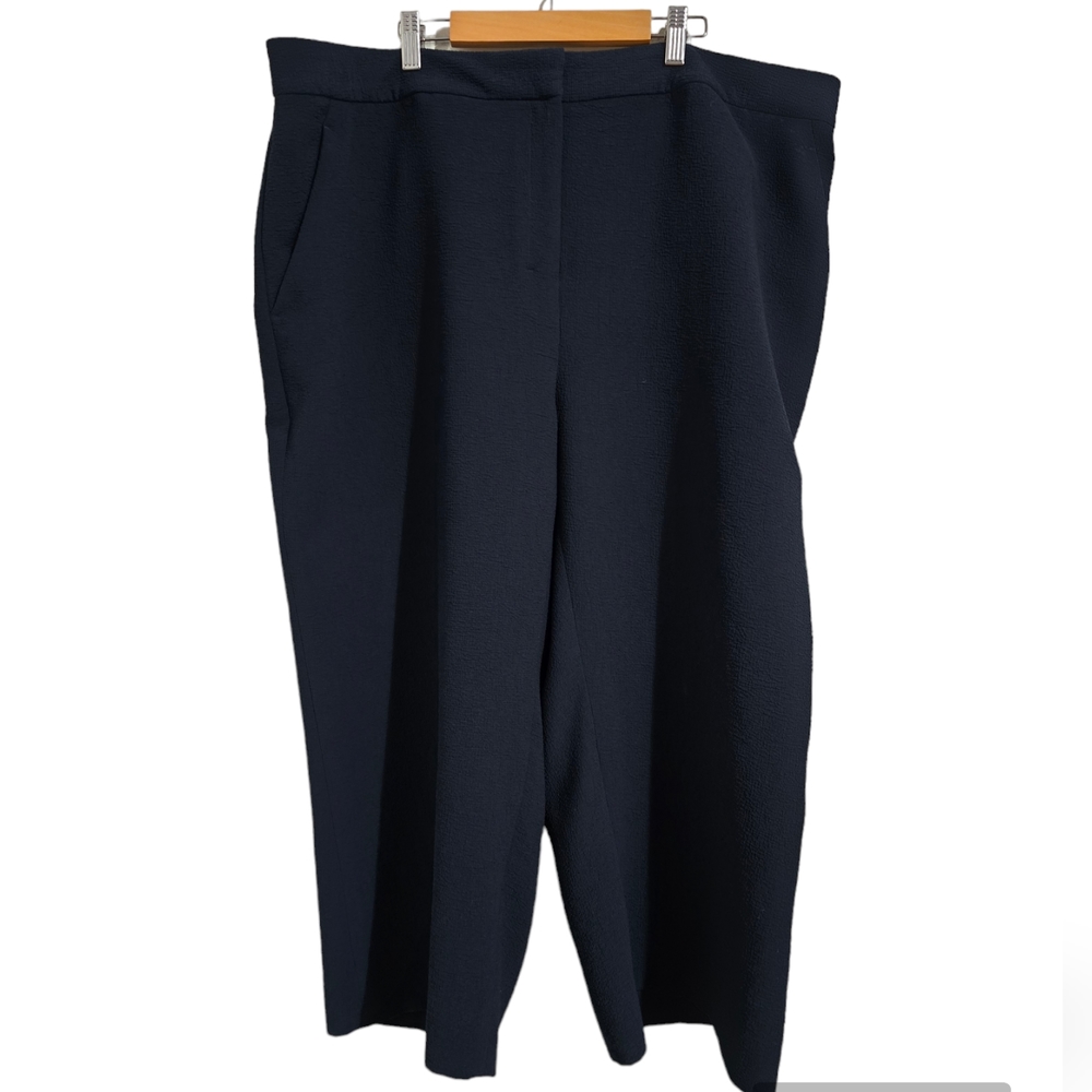 M.M. LaFleur Cropped Crepe Pant Navy size +2 - Picture 1 of 7